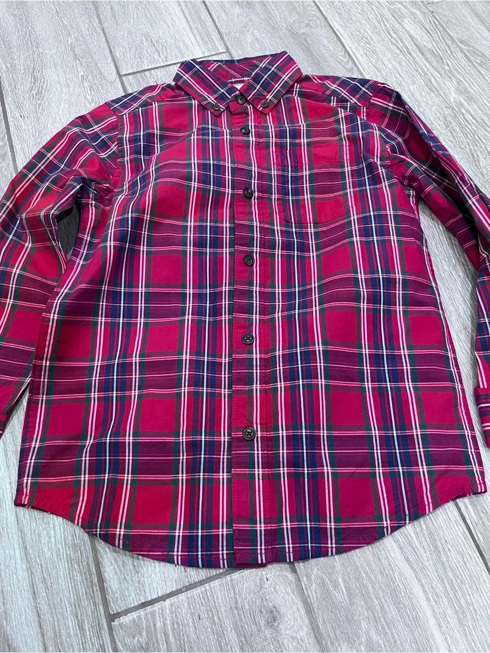 Gymboree Red and Navy Plaid Button-Down Shirt